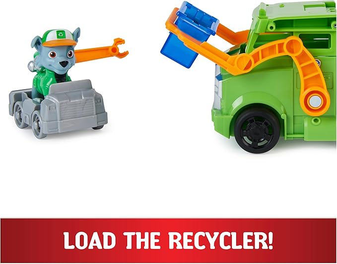 Paw Patrol, Big Truck Pup’s Rocky Transforming Toy Trucks with Collectible Action Figure, Kids Toys for Ages 3 and up