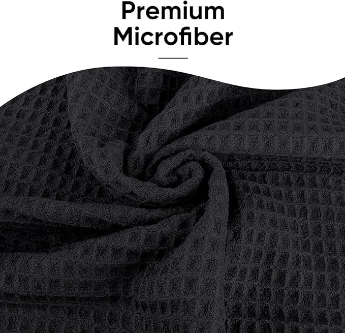 HOMEXCEL Hot Yoga Towels 2 Pack, (26.5" x 72") Non-Slip & Ultra-Absorbent Microfiber Yoga Mat Towels for Hot Yoga, Pilates, Exercise, Fitness, Bikram and Workout, Black