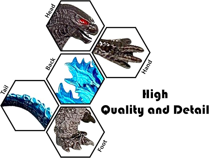 TwCare Godzilla vs. Kong Toy Action Figure: King of The Monsters, Movie Series Movable Joints Soft Vinyl, Travel Bag