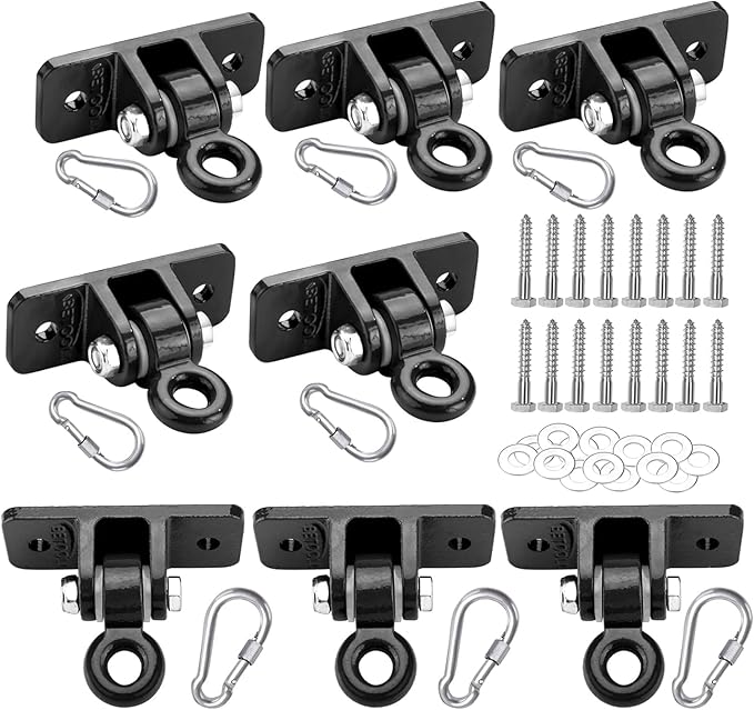 BETOOLL Heavy Duty Swing Hangers Swing Set Hardware Playground Porch Yoga Seat Trapeze Wooden Sets Indoor Outdoor Set of 8