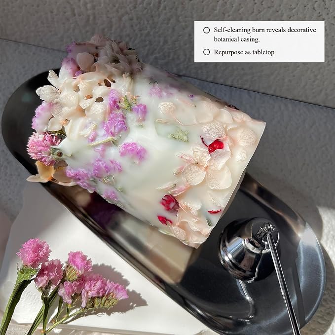 Aromatherapy Soy Wax Candle with Dried Flowers, Handmade Floral Candles, Pink Hydrangea Soy Blend Wax, Wedding Scented Candle Favor