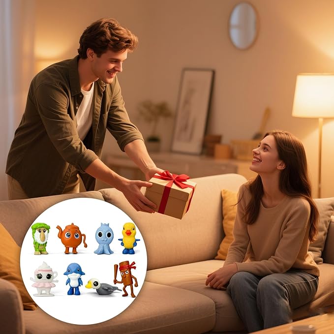 8Pcs Italian Brainrot Action Figures,Tralalero Travala Toy Set Tralalero Travala,Tung Tung Tung Sahur, Brr Brr Patapim - Brainrot fidget Toys,Decorations Gifts for Office Room Figurine Decor (8PCS-B)