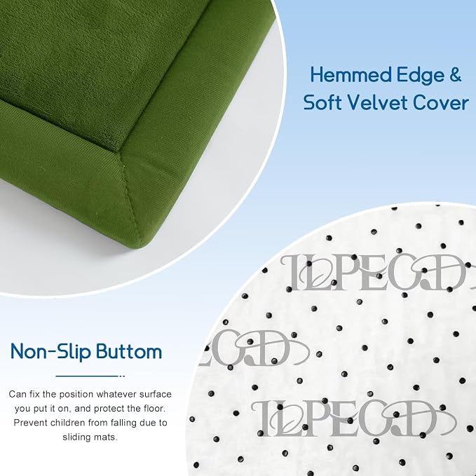 Baby Play Mat for Floor Nursery Muscle Mat Area Rug Playroom Rug 79x79" Elastic Foam 1.3" Thick Crawling Mat for Babies,Toddlers(Moss Green)