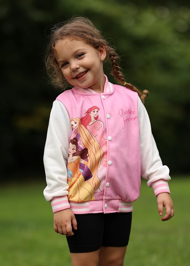 Disney Minnie Mickey Stitch Princess Frozen Marvel Jacket Lightweight Coat Button up Color Block Sweatshirt Sizes 2-14 Years
