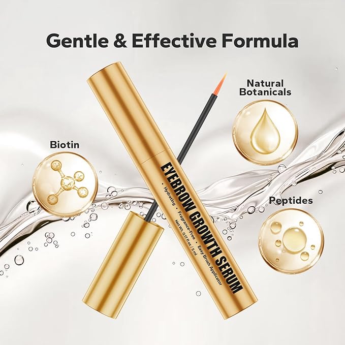 Eyebrow Growth Serum for Women (5 ml), Gentle Eyebrow Serum to Grow Brows, Natural Brow Treatment for Thicker & Fuller Looking，Non-irritating & Suitable for All Skin Types