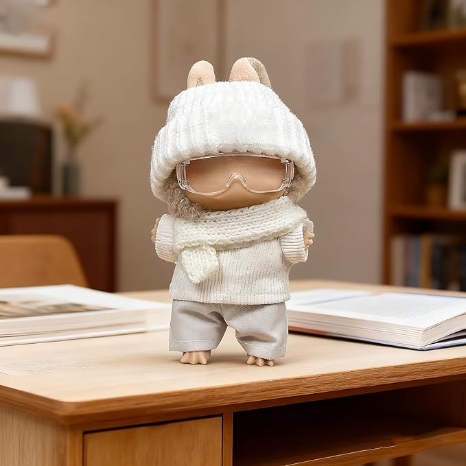 Clothes Fit for 17CM Doll, Fashion Doll Clothes Outfit Set Cute Theme Designer Toys Dress Accessories for Collector Fans Display (White Goggles)