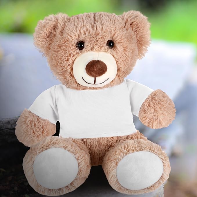 Bear Tee Shirt Fit 14-18inch Bear Clothes Stuffed Animal Clothes Basic Stuffed Dolls Shirt, White