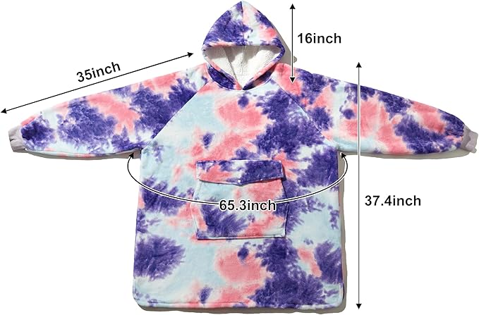 Krifey Wearable Blanket Hoodie, Oversized Sherpa Hooded as Birthday Gifts for Mom Women Girlfriend Men, Cozy Sweatshirt with Giant Pocket