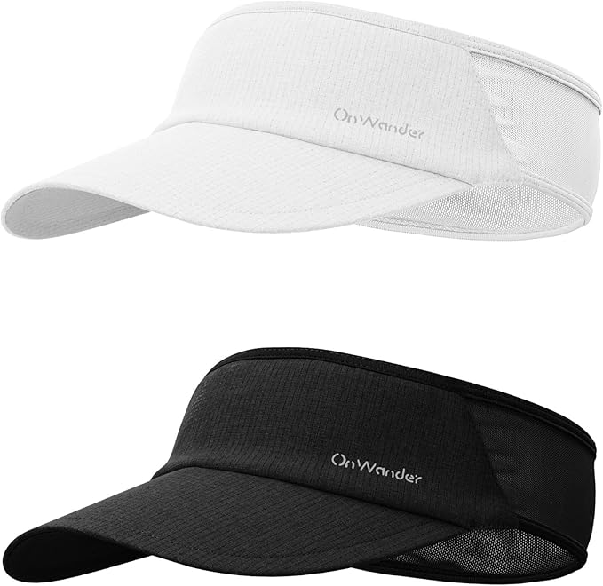 Sport Sun Visor Hat for Women Men - Lightweight Stretchy Polyester Spandex Quick Dry Sweatband Wrinkle Resistant