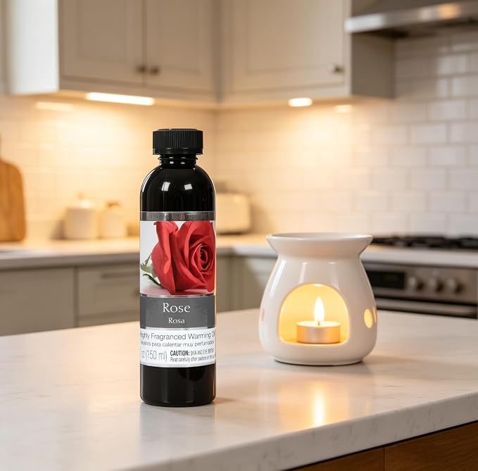 Hosley Set of 2 Rose Fragrance Warming Oils 5 Ounce. Ideal Gift for Weddings spa Reiki Meditation Bathroom Settings. P1