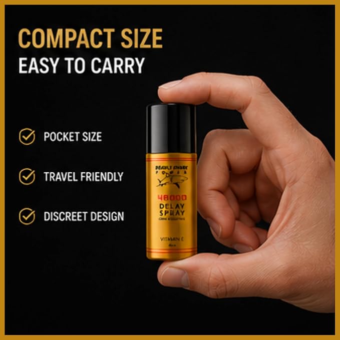Deadly Shark 48000 Delay Spray for Men with Vitamin E, Male Performance Support Spray for Temporary Sensitivity Reduction, Long Lasting Comfort Formula, 1.52 fl oz (45 ml)