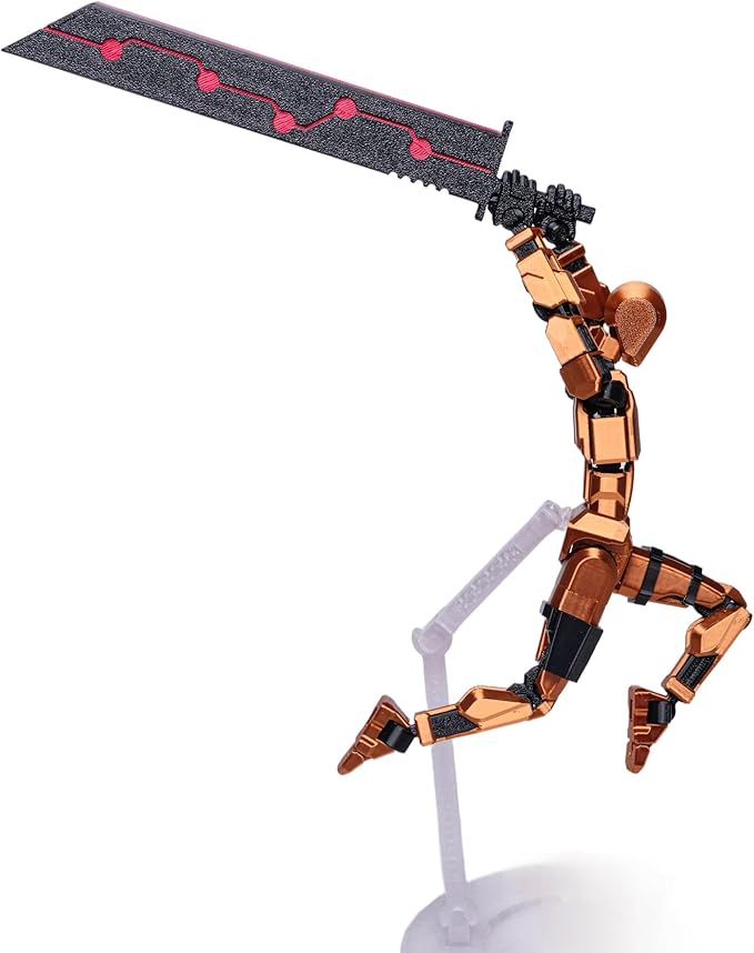 (Assembly Completed Dummy 20 Action Figure, 8.1 inches， Strong Magnetic Accessories， 8 Types of Weapons 3D Printed Robot Multi-Jointed Movable, Spider Ninja Series (Bright Copper)