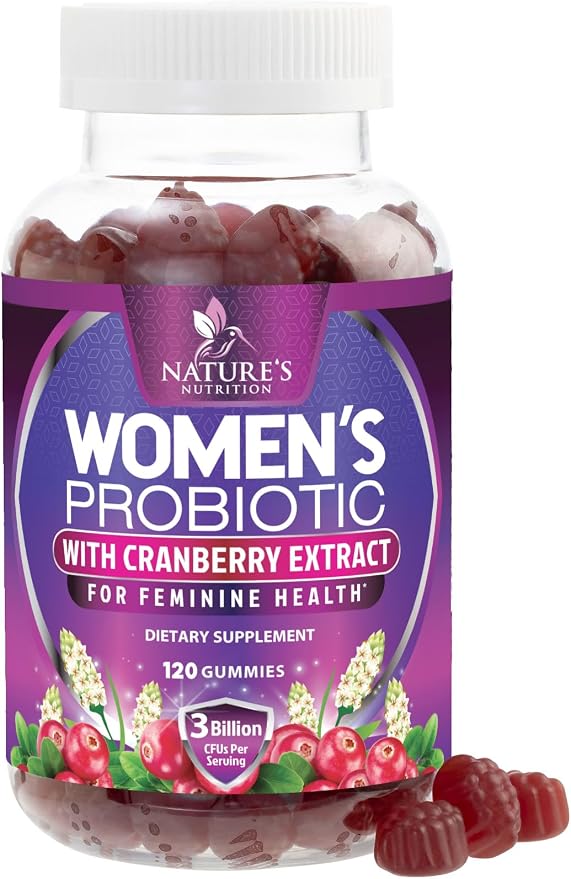 Probiotics for Women Gummies with Cranberry - 6 Premium Strains for PH Balance - Women Probiotics for Digestive Health, Vaginal & Immune Support, Women's Probiotic Feminine Health Gummy - 120 Gummies