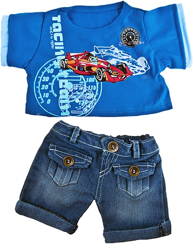 Cool Racecar Outfit Outfit Fits Most 14" - 18" Build-a-Bear and Make Your Own Stuffed Animals