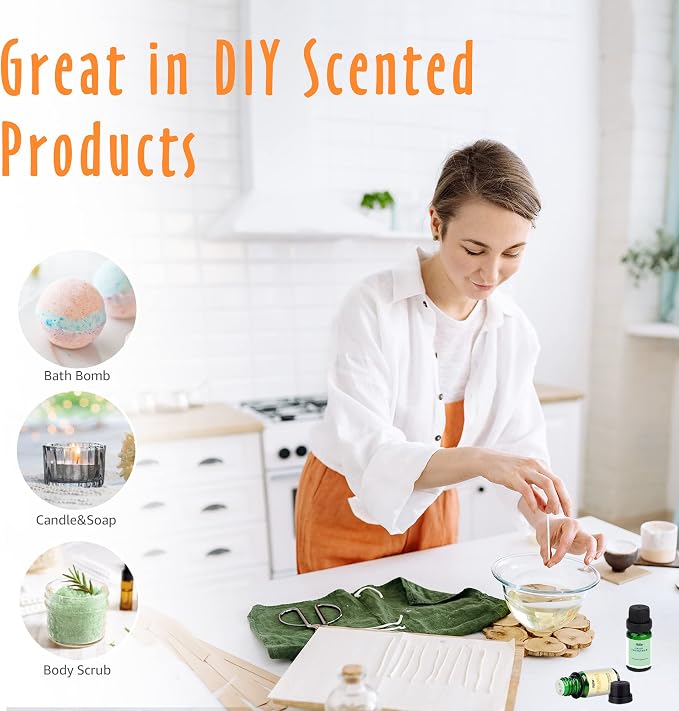 Summer Essential Oils for Diffusers for Home, MitFlor Fragrance Oil Set, Soap & Candle Making Scents, 6x10ml with Ocean, Midsummer Night, Pineapple and More, Aromatherapy Diffuser Oil Gift Set