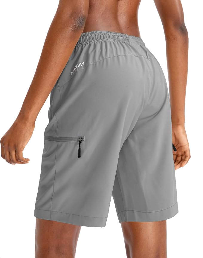 SANTINY Women's 5''/ 7''/9'' Hiking Cargo Shorts Quick Dry Lightweight Summer Shorts for Women Athletic Golf Zipper Pockets