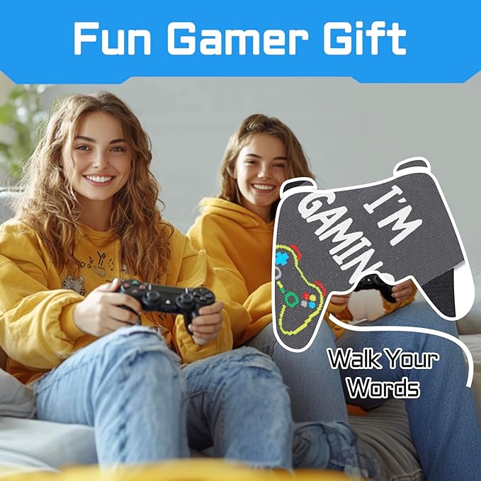 Gamer Gifts for Men - Gamer Stocking Stuffers for Teen Boys, Video Game Socks with Greeting Card and Keychain