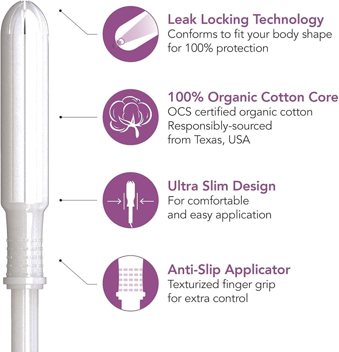 Tampons Made with Organic Cotton Super