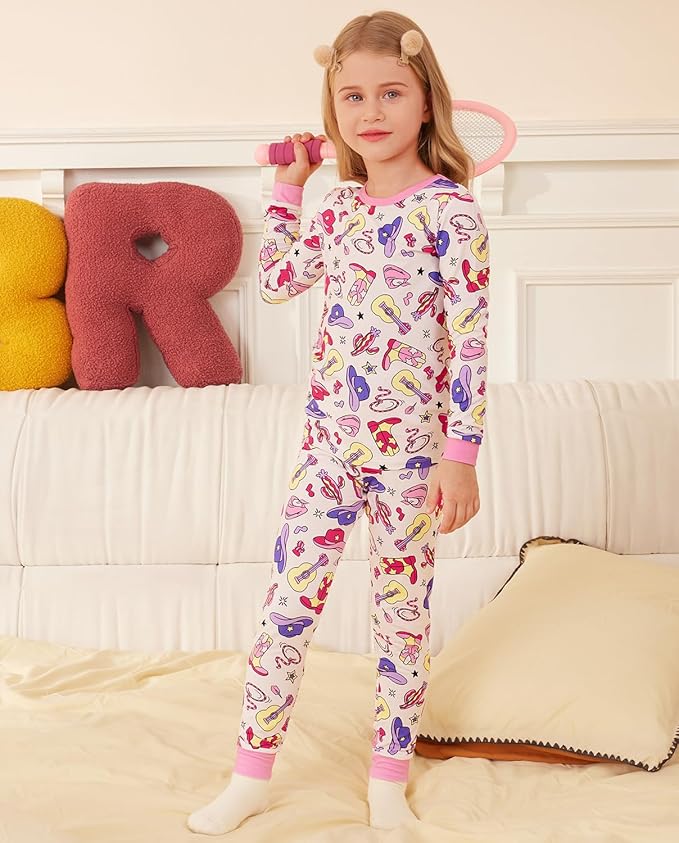 Bamboo Viscose Toddler Girls Kids Pajamas Unicorn Mermaid Pjs Long Sleeve Snug fit 12M-8Y 2pcs Soft Jammies