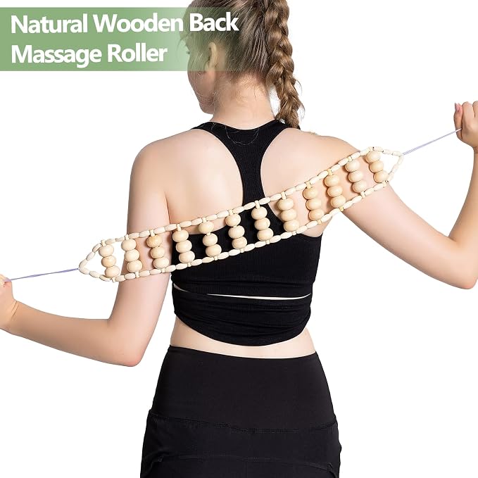 AICNLY 4 Pcs Wood Therapy Massage Tools for Body Shaping, Lymphatic Drainage Massager, Maderoterapia kit, Wooden Massage Roller, Anti-Cellulite Massager, Body Sculpting Tools Set