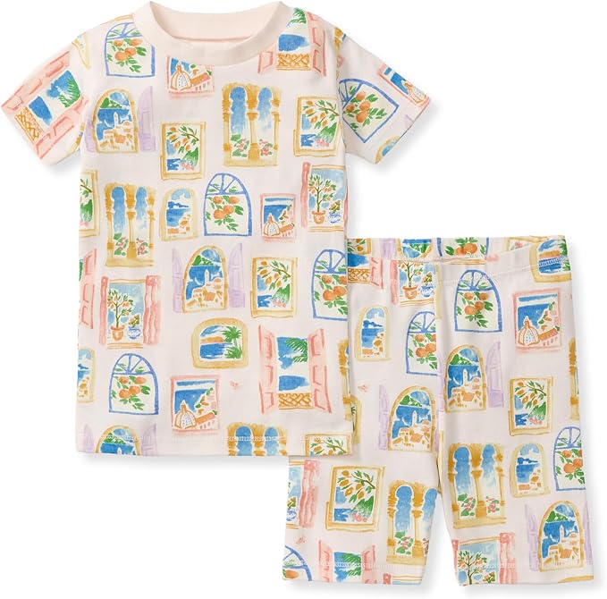 Burt's Bees Baby Unisex Pajamas, Short Sleeve Tee and Shorts 2-Piece PJ Set, 100% Organic Cotton