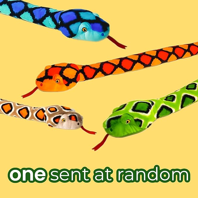 Deluxe Paws Plush Cuddling, Soft Eco Toys, 100% Recycled (100cm Snakes (Random Color))