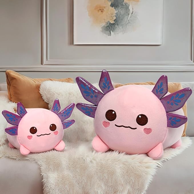 Mewaii Axolotl Plush, Cute Pink Axolotl Stuffed Animal, Soft Plushies Cuddle Pillow, Anime Plushie Doll, Cute Stuff Toys Gift for Girls, Boys and Males (8 Inch)