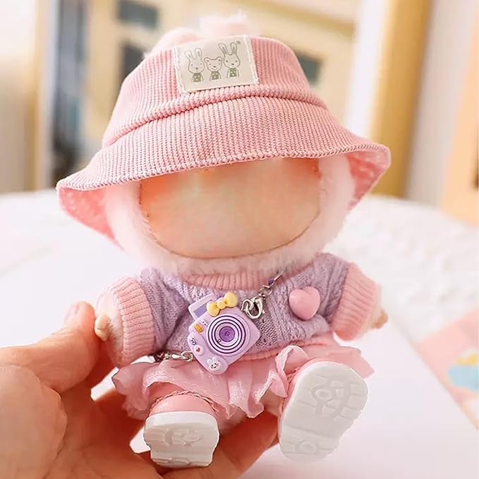Designer Clothes for Dolls Accessories15cm /17cm Doll Clothing Set Replacement Pink Outfit 5Pcs Set (Premium Design-Pink)