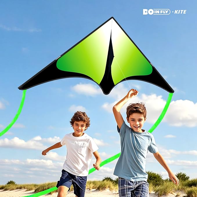 Delta Kite for Kids & Adults, Extremely Easy to Fly Kite, Suitable for Family outings, Outdoor Games and activitie
