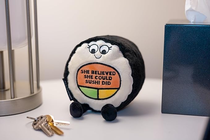 Sushi Plushie - She Believed She Could Sushi Did Punny Sushi Plush, Cute Food Plushie Gift for Kids