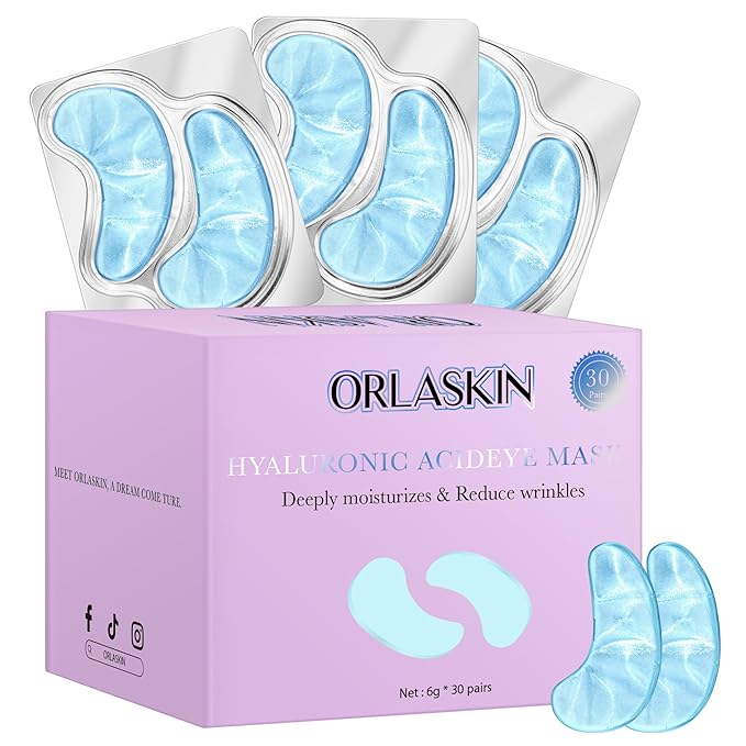 Under Eye Patches,30 Pairs Eye Mask Skin care for Dark Circles, Puffy Eyes, Undereye Bags,Wrinkles,Hyaluronic Acid Eye Treatment Skin Care for Men & Women Gift （Hyaluronic Acid）