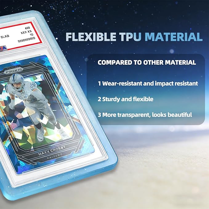 NAKIS Slab Guard for PSA Graded Cards, 1 Pack TPU Slab Protector Graded Bumper Guard for PSA Graded Card Only, Gradient Color Glitter Limited Edition, COLOR8