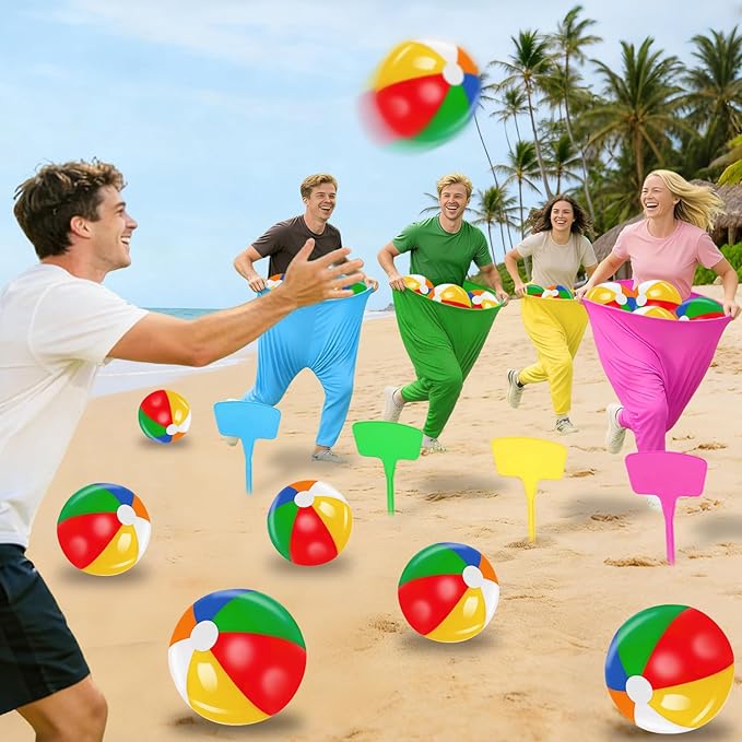 Granny Pants Yard Game, Granny Pants Party Game with Oversized Pants Bouncy Balls Ground Stakes Storage Bag and Air Pumps, Outdoor Tossing Games for Adults Family Carnival Party Reunion Gathering