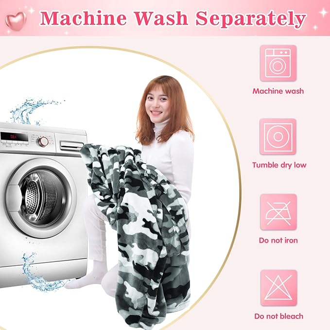 Waitu Wearable Blanket Sweatshirt Gifts for Women and Men, Warm and Cozy Giant Blanket Hoodie, Thick Flannel Blanket with Sleeves and Giant Pocket - Camo