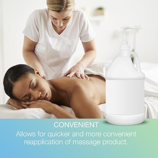 Bon Vital' Pump for 1 Gallon Bottles, Works with Lightweight Massage Lotions, Gels, and Oils, Easily Dispense Massage Product with One Hand for Convenient Use for Massage Therapists