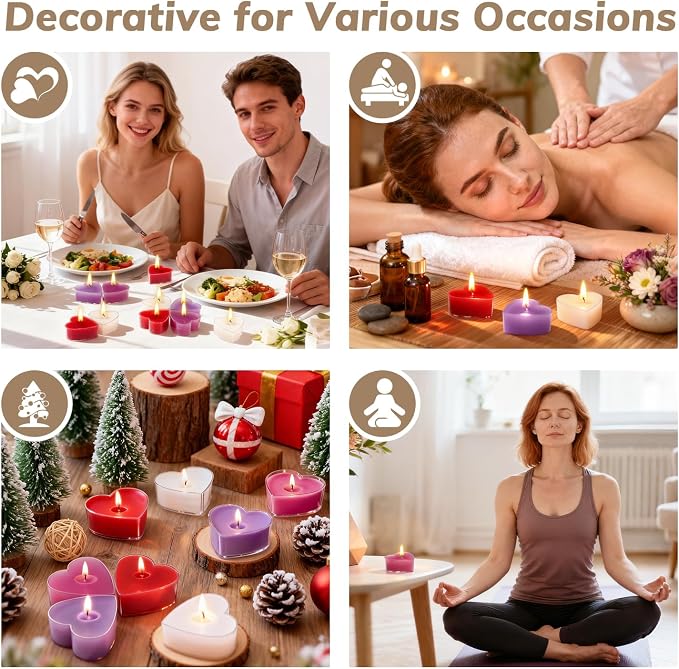 Colored Scented Tealight Candles, 16 Pack Soy Wax Colorful Tea Lights Romantic Candles for Valentine Decor Party Favors, Wedding Decor, Relaxation & Gifts | Cedar, Lychee, Lavender & Rose