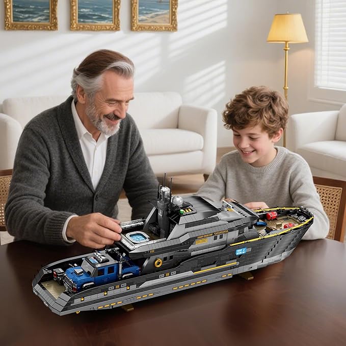 Luxury Yacht Building Block Set for Adult 66103, Cruise Ship Building Toy Boat Model Kit, Yacht Collectible Display Decorations Gift for Adult Boys Girls Kids 14+ (4421PCS)