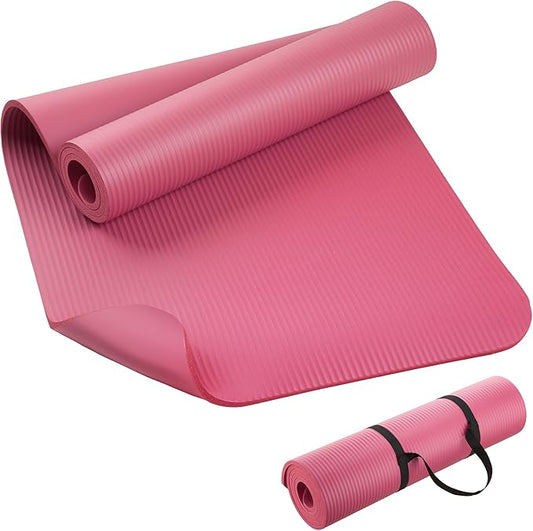 KEEP Extra Thick NBR Yoga Mat for Women & Men, 10mm Thick, 72”x24” Large Exercise Mat with Non-Slip Workout Mat for Yoga, Pilates, Stretching, Meditation – Wide & Cushioned Fitness Mat