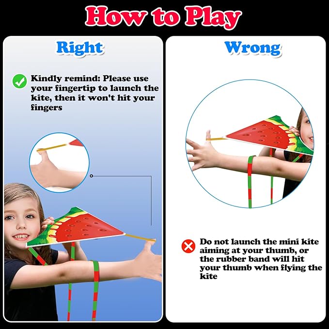 YongnKids 6 Pack/ 20 Pack Mini Kite for Boys Girls Age 3-5 4-8, Finger Launcher Kites Easy to Fly Ejection Flying Toys Kite for Kids Teens Ages Beach Park Backyard Outdoor Sports
