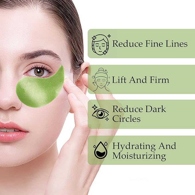 Zozu Avocado Eye Mask, Under Eye Patches for Puffy Eyes and Dark Circles, Nourishing and Hydrating Eye Cream, Naturally Derived Formula (60 PCS)