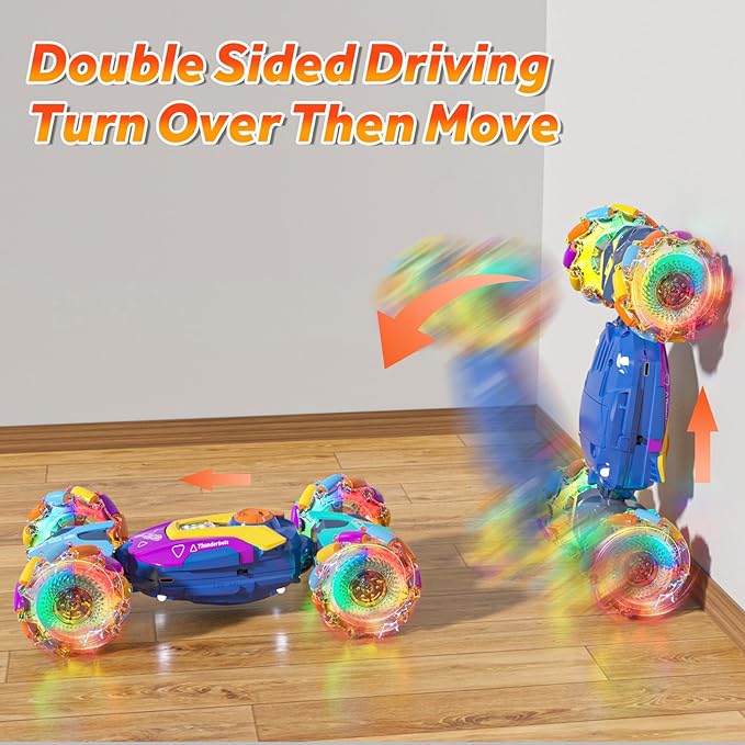 maxkes Gesture Sensing RC Stunt Car - Boys Toys Age 6-8-12, 4WD Hand Controlled Remote Control Twist Car with Light & Music, Cool Birthday Presents and Ideas Gifts for Kids Age 7 9 10 11 12 Years Old