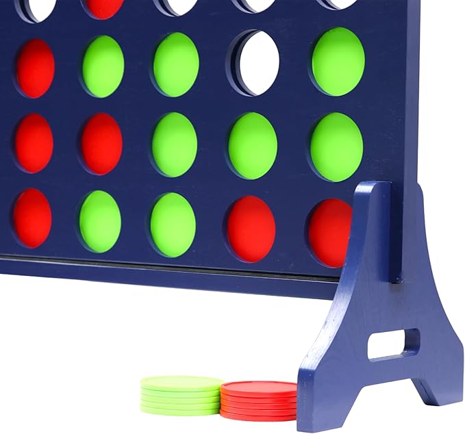 Tailgating Pros Premium Navy Giant Four in a Row with Carrying Case - Jumbo Oversized Outdoor Yard Game - Connect Multiple Pucks in a Row to Win - Many Puck Colors Available!