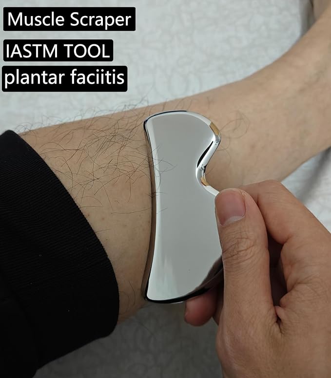 4 in 1 Stainless Steel Muscle Scraper Tool Set, IASTM Physical Therapy Massage Tools, Soft Tissue and Gua Sha Scraping Kit