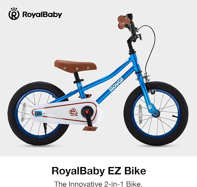 RoyalBaby Kids Bike, Terra EZ Balance to Pedal Convertable Bicycle, 14 16 18 Inch Easy Learn Balancing to Biking Boys Girls Ages 3-9 Years Beginners