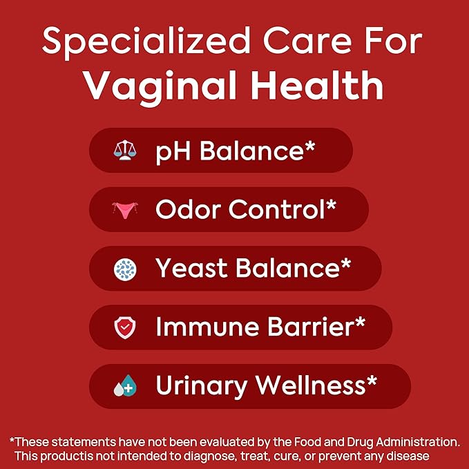 HerAure Vaginal Probiotics for Women - pH Balance, Healthy Vaginal Odor, Vaginal Flora, Yeast Balance, Women Probiotics and Prebiotics, Immune Support - Prebiotics & Lactobacillus Probiotic,60CT