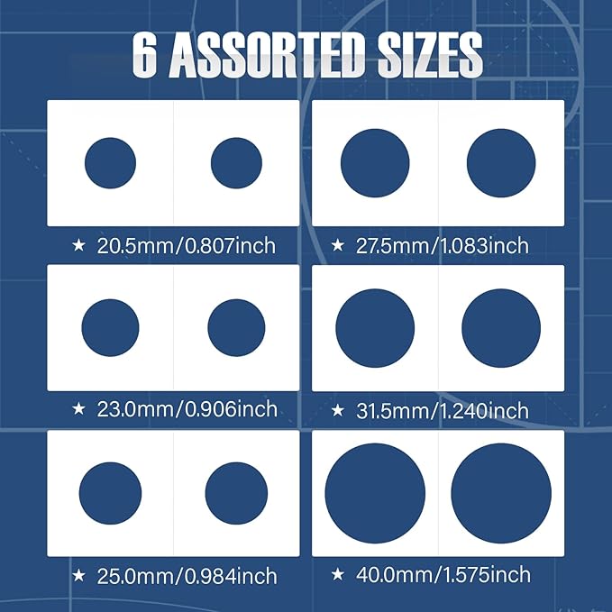 Boen 600PCS Coin Flips in 6 Sizes Cardboard Coin Holders for Colletors 2x2 inch Coin Cardboard Coin Flips for Coin Collection (Coin Flips 6-600pcs)