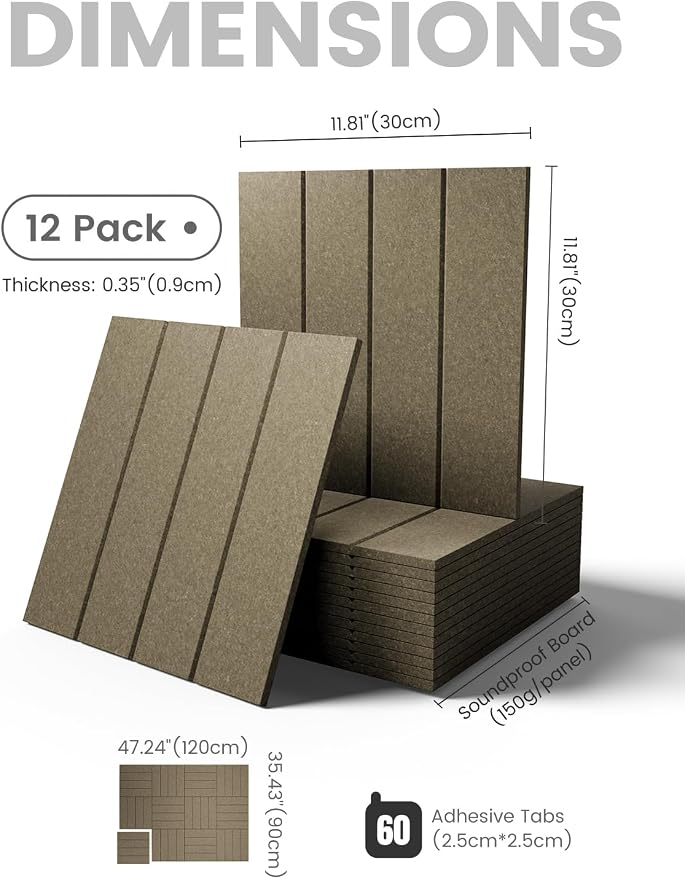 Fluxynara 48" x 36" Large Felt Bulletin Board, Earth Brown | 12 Pack Cork Board Alternative with 60 Safe Adhesive Tabs, Pin Boards for Wall Decor, Home, Office, Classroom,Dorm