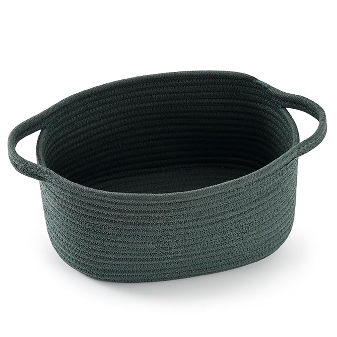 Happyiren Cute Woven Storage Basket – Hunter Green Empty Gift Burr Basket | Great for Halloween, Thanksgiving, Christmas, Birthday, Holiday Gifts; Eco-Friendly Organizer Bin for Nursery, Plants