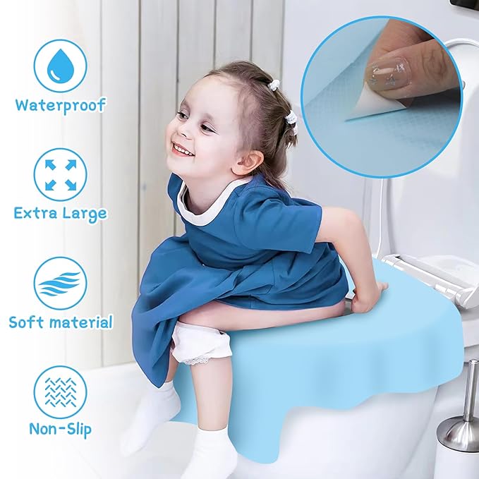 Disposable Toilet Seat Covers (30-Pack) – Waterproof, Individually Wrapped, Portable，Non-Slip Liners for Kids & Adults, Travel & Home Use