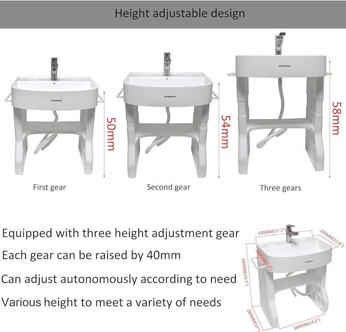 HongK- Early Training Learning Plastic Wash Basin For Child Kids Baby Toddler Simulation Towel Shelf Wash Hand Care [P/N: ET-BABY007-WHITE]